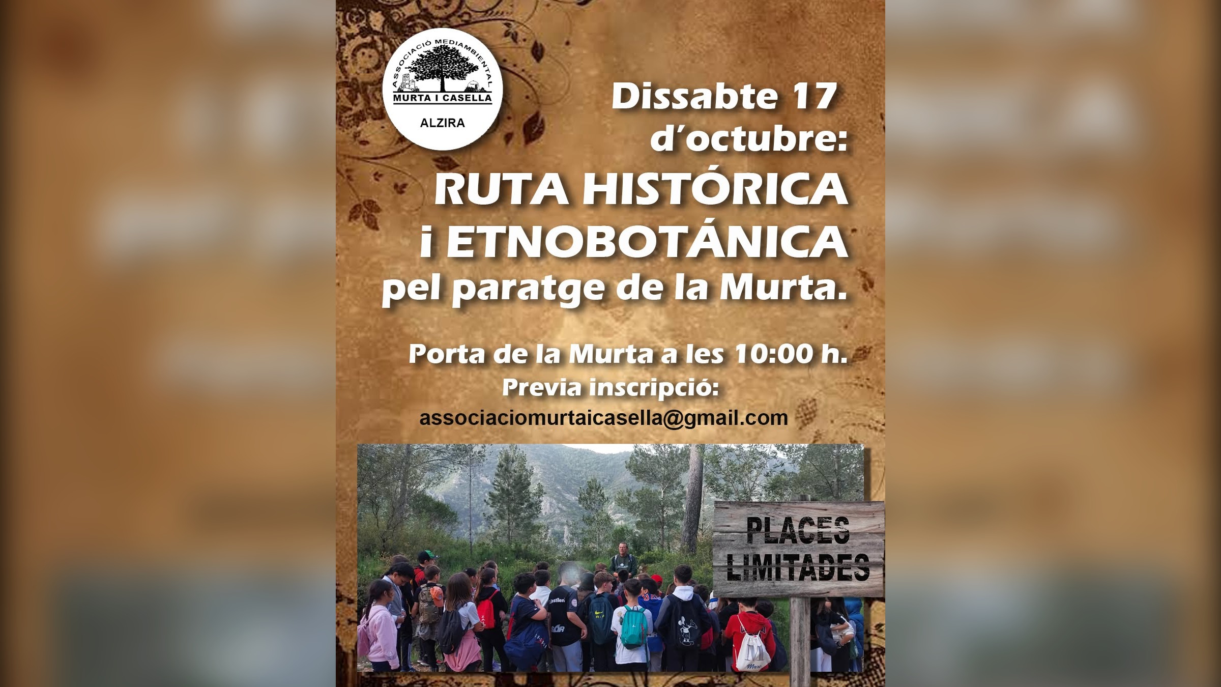 Continua la Setmana del Mediambient amb una ruta històrica i etnobotànica a la Murta demà a les 10:00 h
