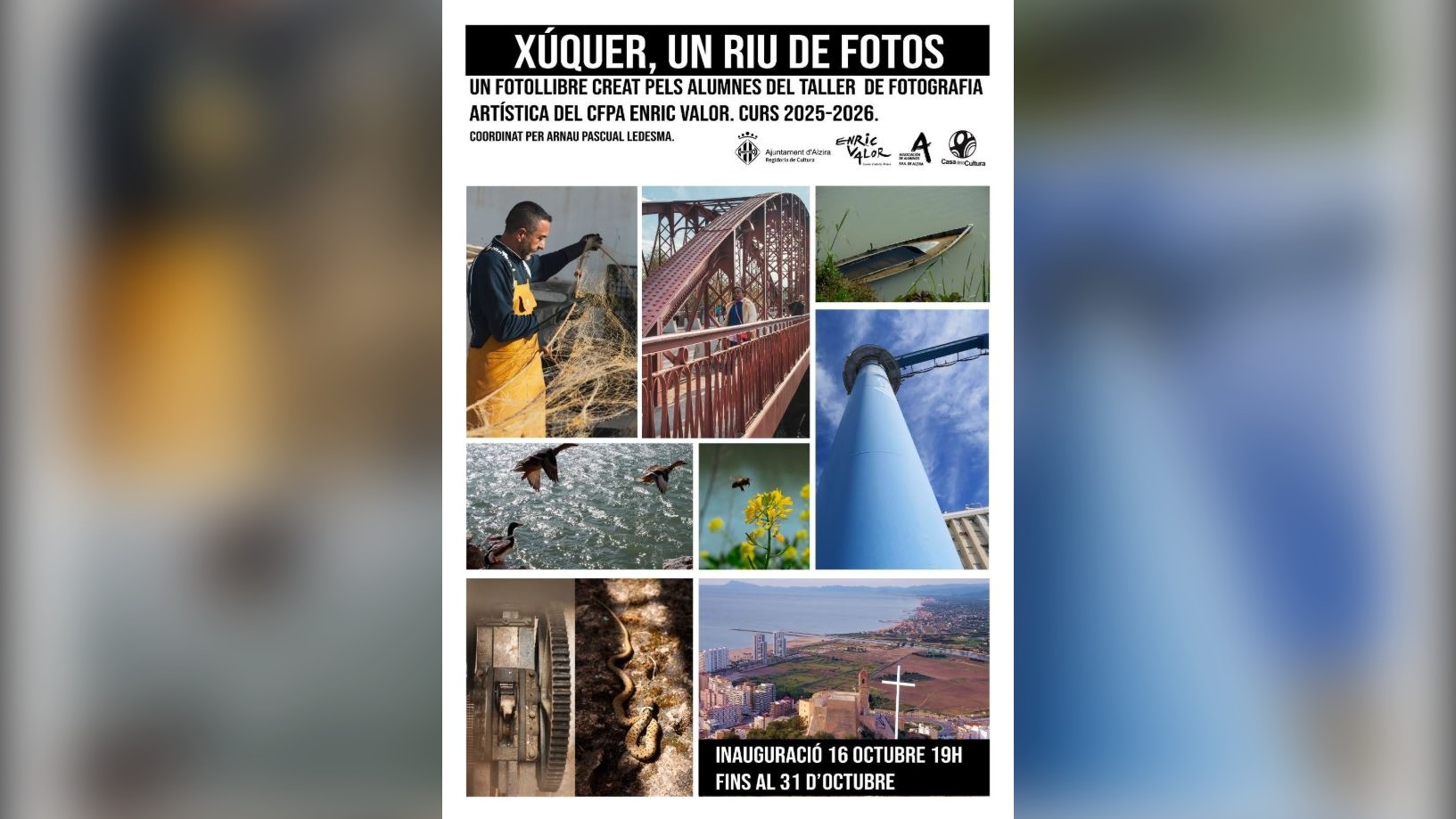 El fotollibre ‘Xúquer, un riu de fotos’ s’inaugura este divendres a la Casa de la Cultura amb una selecció de 50 imatges de l’alumnat del CFPA Enric Valor